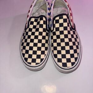 Vans Black and White Checkered Slip-On Shoes